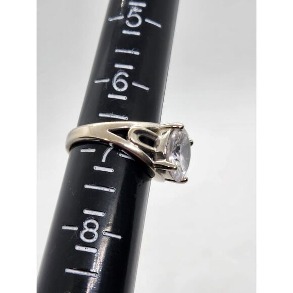 RINGS-DIAMOND CANDLE RINGS-Different Colors-Silver Tone-Lot of 3 All Size 7 - Picture 12 of 16